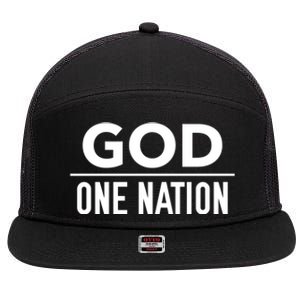 One Nation Under God Usa Creative Design Gift 7 Panel Mesh Trucker Snapback Hat