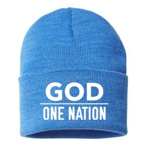 One Nation Under God Usa Creative Design Gift Sustainable Knit Beanie