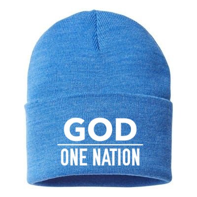 One Nation Under God Usa Creative Design Gift Sustainable Knit Beanie