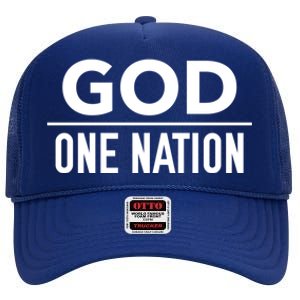 One Nation Under God Usa Creative Design Gift High Crown Mesh Back Trucker Hat