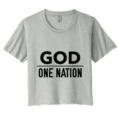 One Nation Under God Usa Creative Design Gift Women's Crop Top Tee