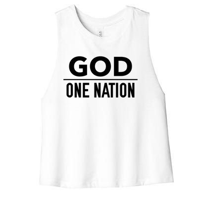 One Nation Under God Usa Creative Design Gift Women's Racerback Cropped Tank