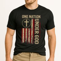 One Nation Under God Flag 4th Of July Patriotic Christian Cooling Performance Crew T-Shirt