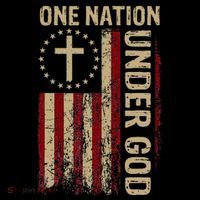 One Nation Under God Flag 4th Of July Patriotic Christian Button