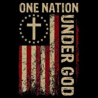 One Nation Under God Flag 4th Of July Patriotic Christian Drawstring Bag