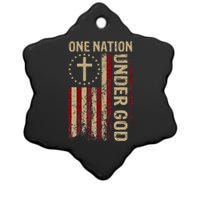 One Nation Under God Flag 4th Of July Patriotic Christian Ceramic Star Ornament