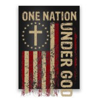 One Nation Under God Flag 4th Of July Patriotic Christian Poster