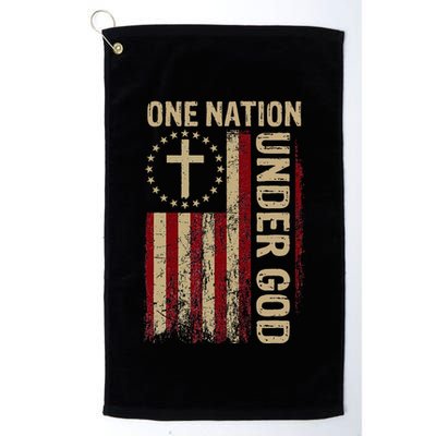 One Nation Under God Flag 4th Of July Patriotic Christian Golf Towel
