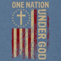 One Nation Under God Flag 4th Of July Patriotic Christian Garment-Dyed Sweatshirt