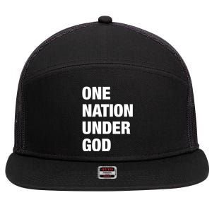 One Nation Under God Bold Design Gift 7 Panel Mesh Trucker Snapback Hat