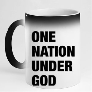 One Nation Under God Bold Design Gift 11oz Black Color Changing Mug