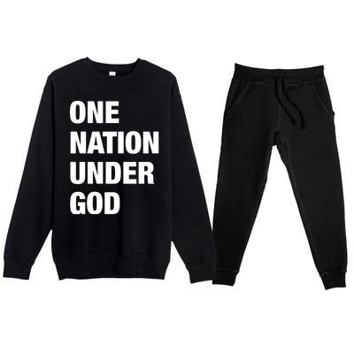 One Nation Under God Bold Design Gift Premium Crewneck Sweatsuit Set