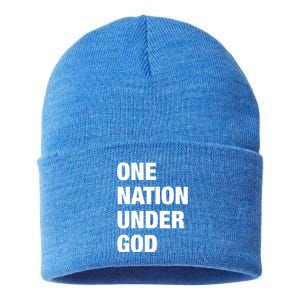 One Nation Under God Bold Design Gift Sustainable Knit Beanie