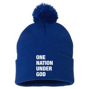 One Nation Under God Bold Design Gift Pom Pom 12in Knit Beanie