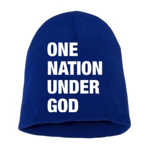 One Nation Under God Bold Design Gift Short Acrylic Beanie