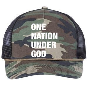 One Nation Under God Bold Design Gift Retro Rope Trucker Hat Cap