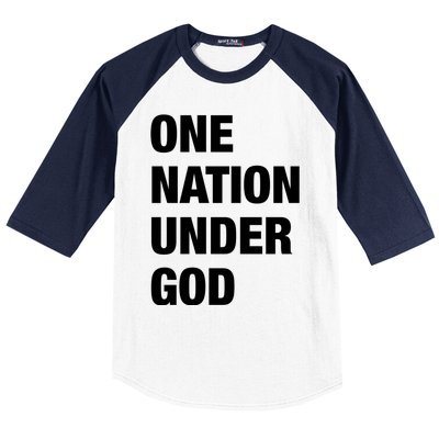 One Nation Under God Bold Design Gift Baseball Sleeve Shirt