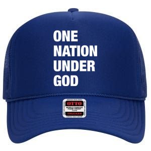 One Nation Under God Bold Design Gift High Crown Mesh Back Trucker Hat