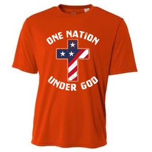 One Nation Under God Patriotic Christian Meaningful Gift Cooling Performance Crew T-Shirt