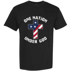 One Nation Under God Patriotic Christian Meaningful Gift Garment-Dyed Heavyweight T-Shirt