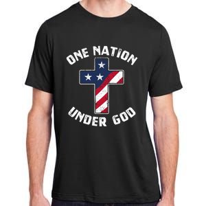 One Nation Under God Patriotic Christian Meaningful Gift Adult ChromaSoft Performance T-Shirt