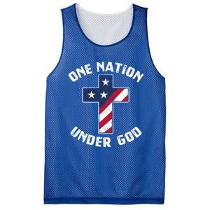 One Nation Under God Patriotic Christian Meaningful Gift Mesh Reversible Basketball Jersey Tank