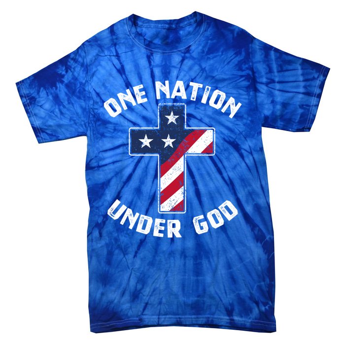 One Nation Under God Patriotic Christian Meaningful Gift Tie-Dye T-Shirt