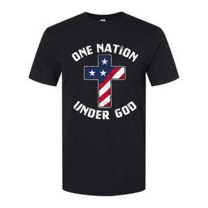 One Nation Under God Patriotic Christian Meaningful Gift Softstyle CVC T-Shirt