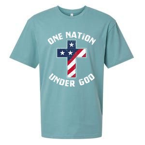 One Nation Under God Patriotic Christian Meaningful Gift Sueded Cloud Jersey T-Shirt