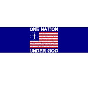 One Nation Under God American Flag Cross Usa Patriate Gift Bumper Sticker