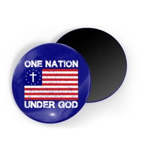 One Nation Under God American Flag Cross Usa Patriate Gift Magnet