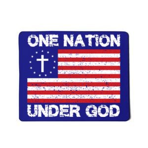 One Nation Under God American Flag Cross Usa Patriate Gift Mousepad