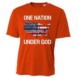 One Nation Under God American Flag Gift Cooling Performance Crew T-Shirt