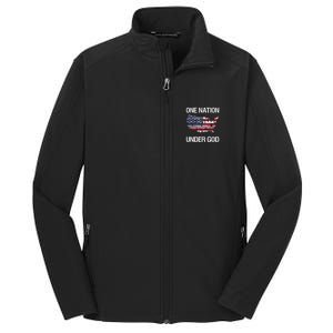 One Nation Under God American Flag Gift Core Soft Shell Jacket