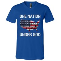 One Nation Under God American Flag Gift V-Neck T-Shirt