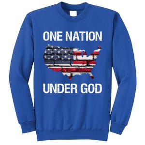 One Nation Under God American Flag Gift Tall Sweatshirt