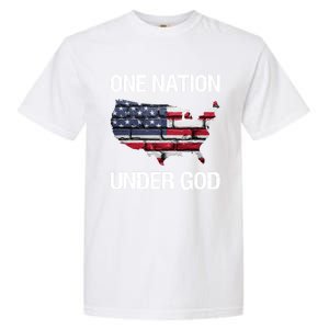 One Nation Under God American Flag Gift Garment-Dyed Heavyweight T-Shirt