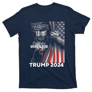 One Nation Under God Trump 2024 God American Flag T-Shirt