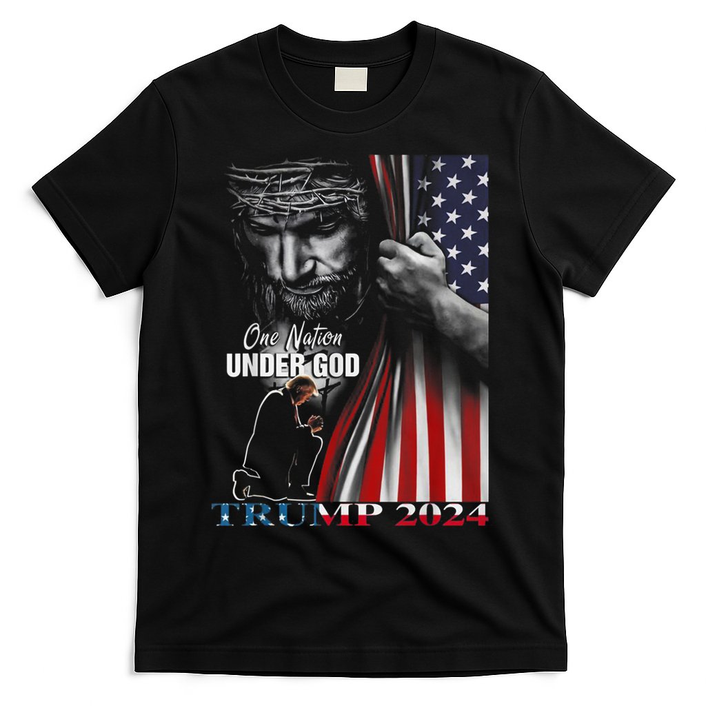 One Nation Under God Trump 2024 God American Flag T-Shirt