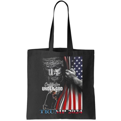 One Nation Under God Trump 2024 God American Flag Bag