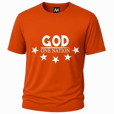 One Nation Under God Proud American Patriotic Cute Gift Cooling Performance Crew T-Shirt