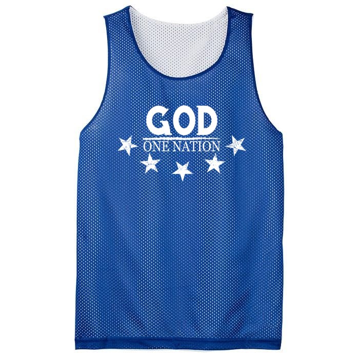 One Nation Under God Proud American Patriotic Cute Gift Mesh Reversible Basketball Jersey Tank