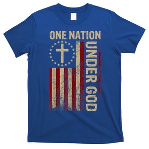 One Nation Under God Flag 4th Of July Patriotic Christian T-Shirt