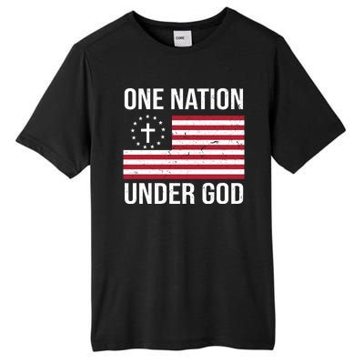 One Nation Under God American Christian Flag Tall Fusion ChromaSoft Performance T-Shirt