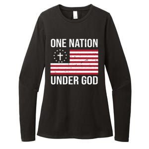 One Nation Under God American Christian Flag Womens CVC Long Sleeve Shirt