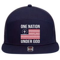 One Nation Under God American Christian Flag 7 Panel Mesh Trucker Snapback Hat