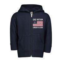 One Nation Under God American Christian Flag Toddler Zip Fleece Hoodie