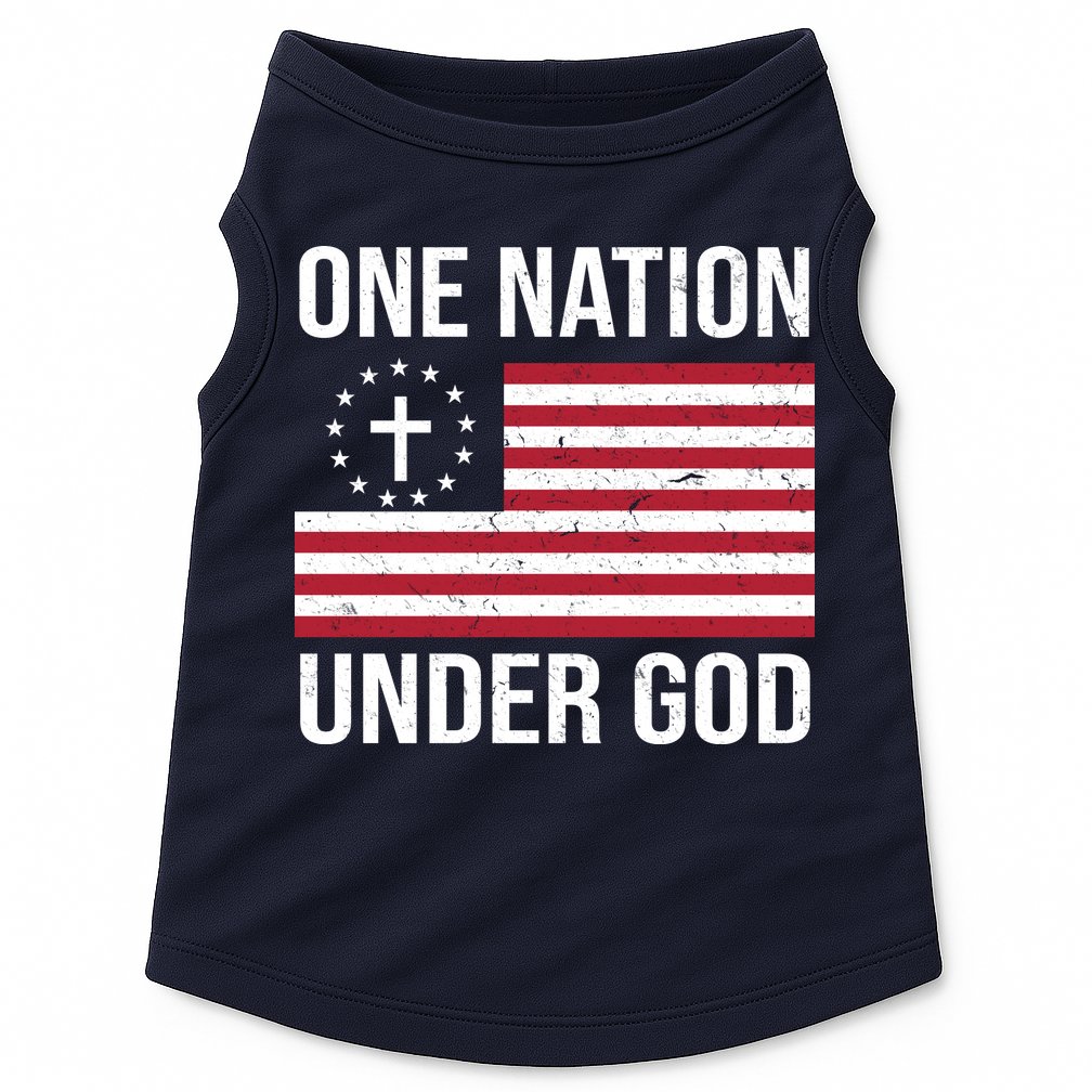 One Nation Under God American Christian Flag Doggie Tank