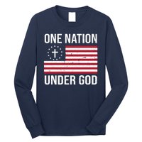 One Nation Under God American Christian Flag Long Sleeve Shirt