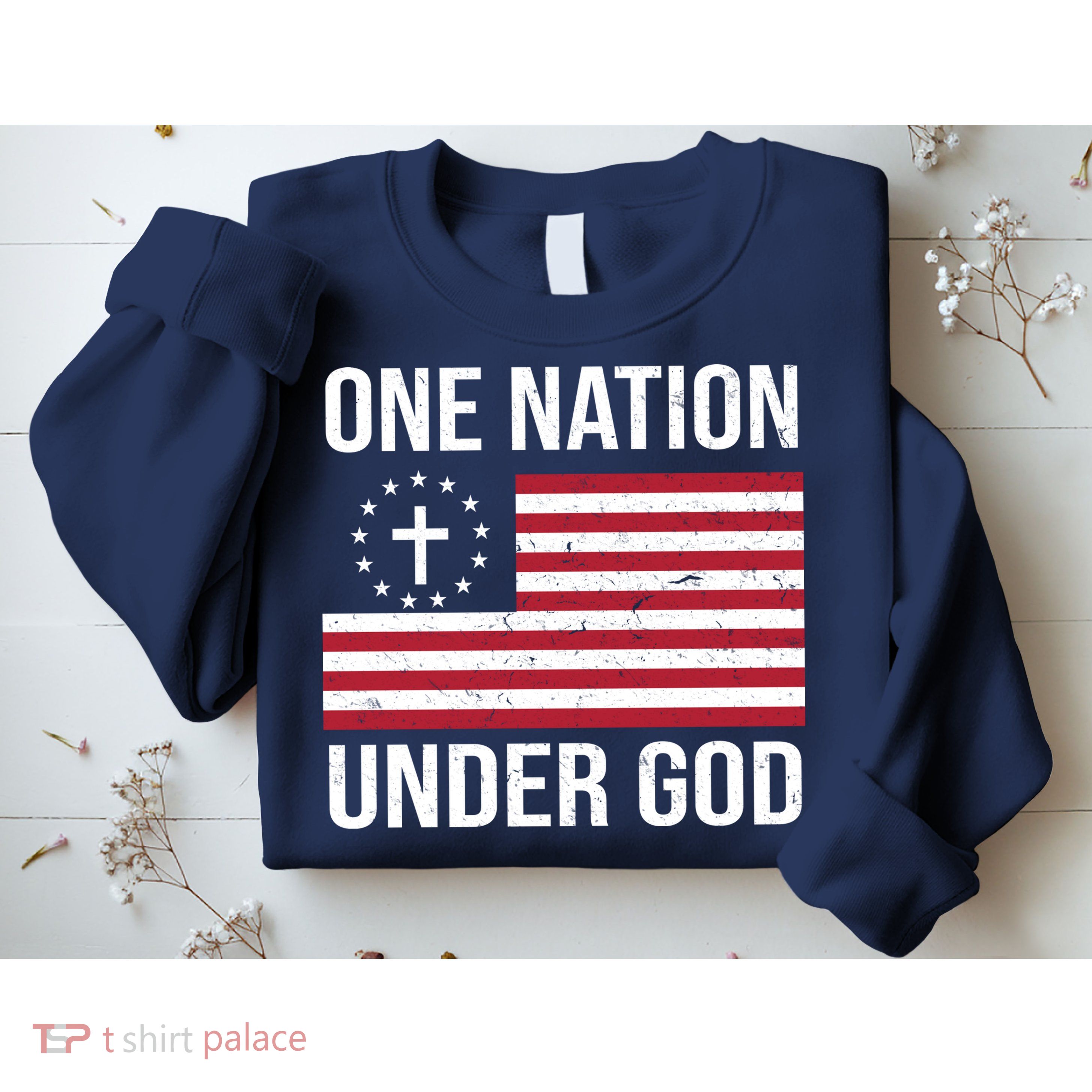 One Nation Under God American Christian Flag Sweatshirt